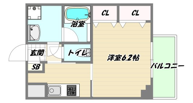 大阪市東淀川区柴島２丁目の賃貸マンションの間取り