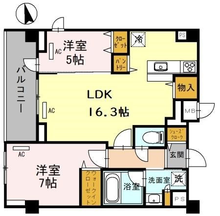 エトワール尼崎（長洲本通1丁目）の間取り