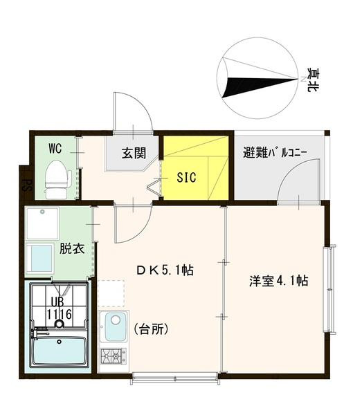 大阪市東成区大今里１丁目のアパートの間取り