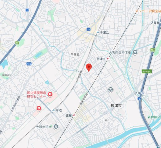 ラルーチェ千里丘の地図