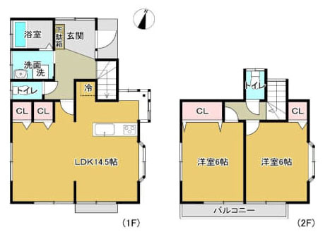 あきる野市牛沼の中古一戸建の間取り