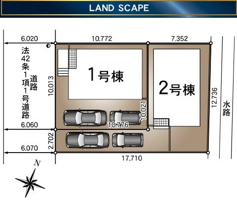 三郷市　戸ケ崎　新築戸建　全2棟の区画図|区画図です