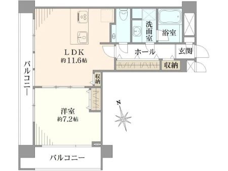 新宿区西新宿７丁目の中古マンションの間取り