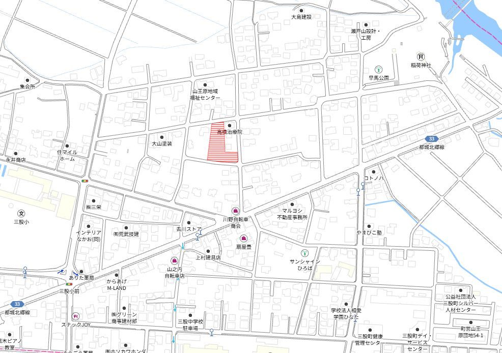 北諸県郡三股町大字樺山の売地の土地図