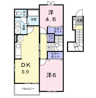 【間取り】 | ヴィラ　チェリーブロッサムＢ