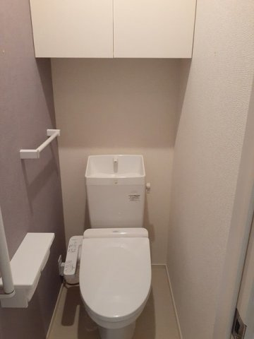 小郡市大板井のアパートのトイレ|落ち着いた色調のトイレです