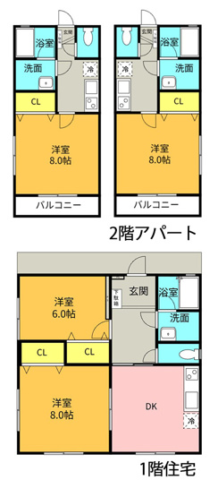 【間取り】 | 函南町大竹 住居兼共同住宅 EH06415 | 函南町大竹　間取図