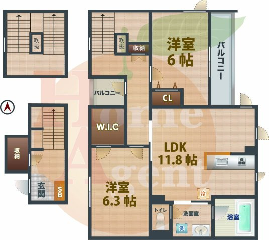 【間取り】 | トリア・ブルナ | 2LDKのお部屋です。