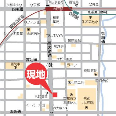 KDXレジデンス西院の地図