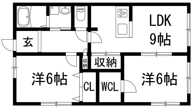 【間取り】 | 東多田1丁目貸家
