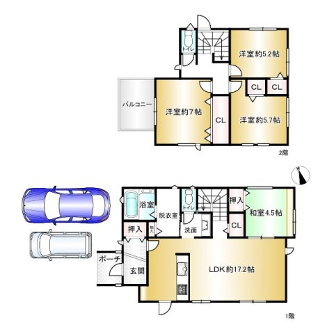 【間取り】 | 高砂市伊保崎1丁目　戸建
