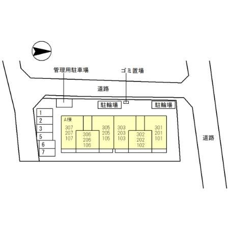 フロレゾン北花山Ａの区画図