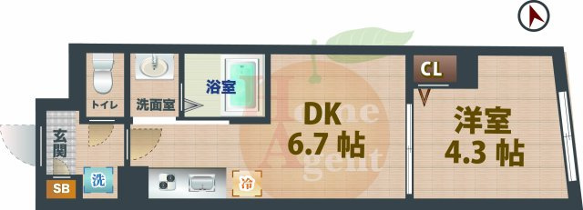 【間取り】 | プラティーク高円寺北 | 1DKのお部屋です。