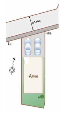 【区画図】 | 府中市日新町2丁目新築戸建 | 区画図。