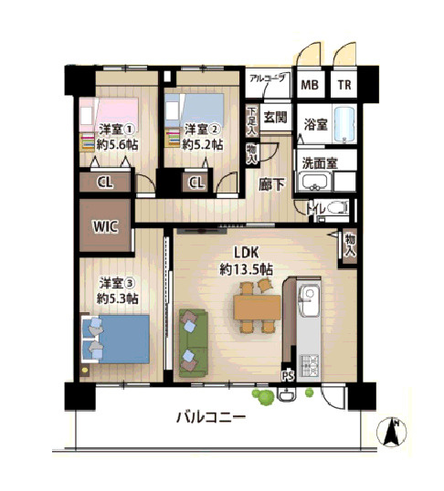 ルナコート塚口の間取り