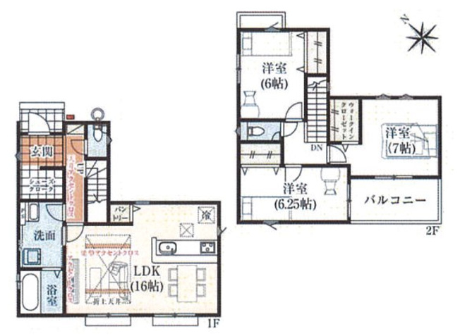 【間取り】 | 新座市野火止3丁目　新築一戸建住宅　全61棟　(志木本店) | 全室6帖以上のゆとりある3LDK。独立したLDKはエアコンの冷暖気を室外に逃がしにくいので省エネにもつながります。