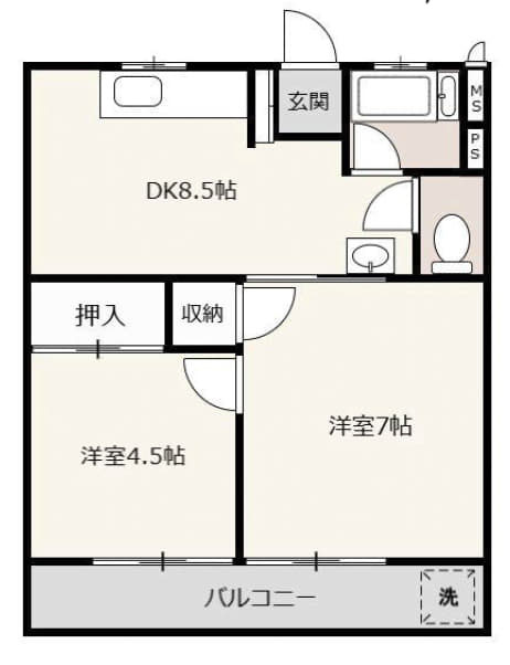 福生市武蔵野台１丁目の中古マンションの間取り