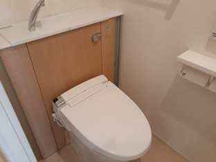落ち着いた色調のトイレです