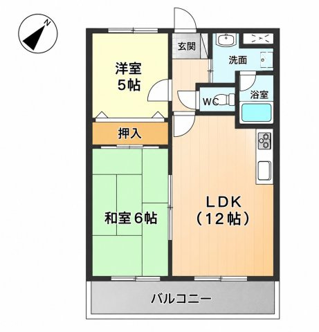 太宰府市御笠１丁目のアパートの間取り