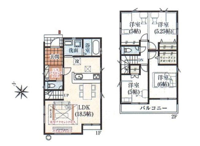 【間取り】 | 新座市野火止3丁目　新築一戸建住宅　全61棟　(志木本店) | ライフスタイルに合わせて4LDKにできる可変型の新築一戸建住宅。
