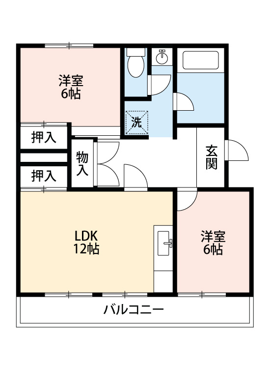 マンション小高原　　刈谷市の賃貸ならクラスホーム刈谷店の間取り|反転タイプの間取りです。