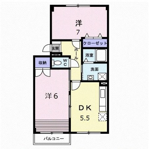 小郡市希みが丘２丁目のアパートの間取り