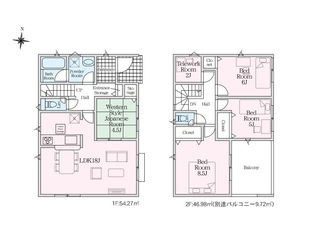 福岡市早良区原8丁目第13-1棟（1号棟）の間取り|全居室収納付きで便利です。