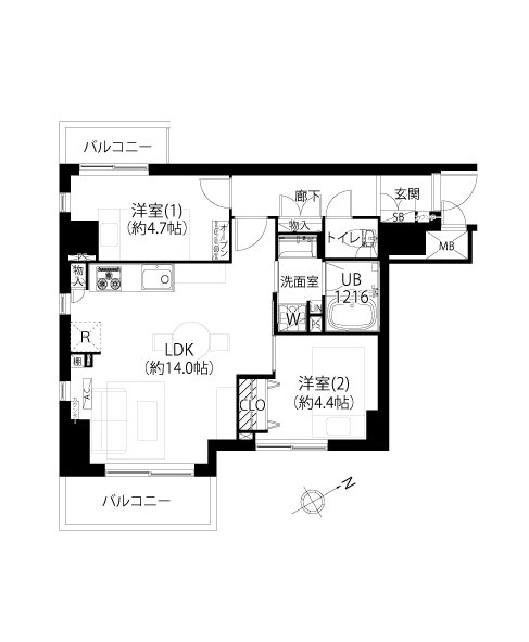 杉並区成田東５丁目の中古マンションの間取り