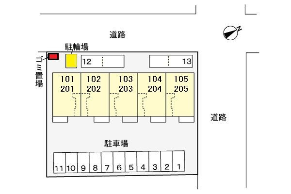 メゾンド・RINの区画図|駐車場