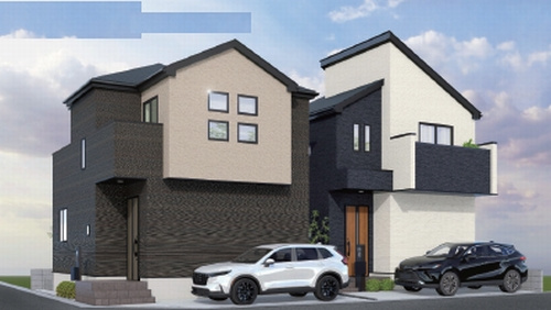 【仲介手数料０円】相模原市中央区高根3期　新築一戸建て　全2棟の外観パース|相模原市中央区高根3期　新築一戸建て　全2棟