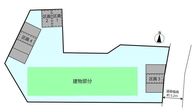 善積ハイツの区画図|【区画１】奥行：約５．０ｍ×幅：約２．５ｍ