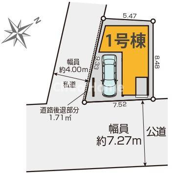 江戸川区平井3丁目新築分譲住宅の区画図|【区画図】南東×南西・角地！