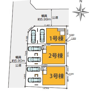 【区画図】 | 名古屋市北区大杉3丁目11-5【仲介手数料無料】新築一戸建て　3号棟