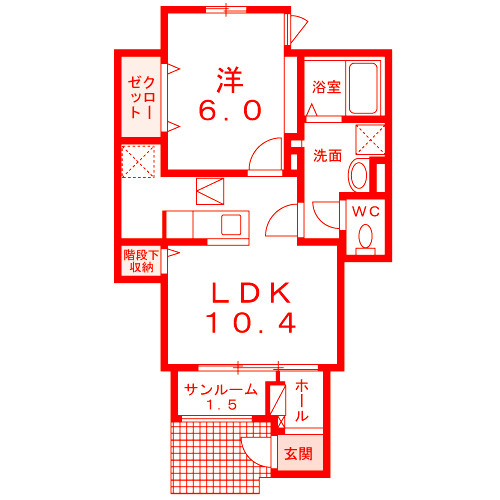 藤沢市石川１丁目のアパートの間取り