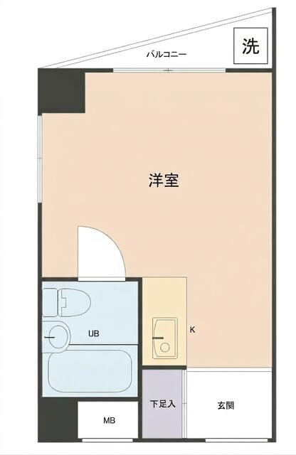 ベランダ：洗濯機置場