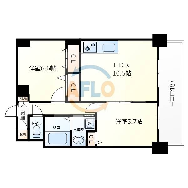 ふぁみ～ゆ弁天町の間取り|ふぁみ～ゆ弁天町　間取り