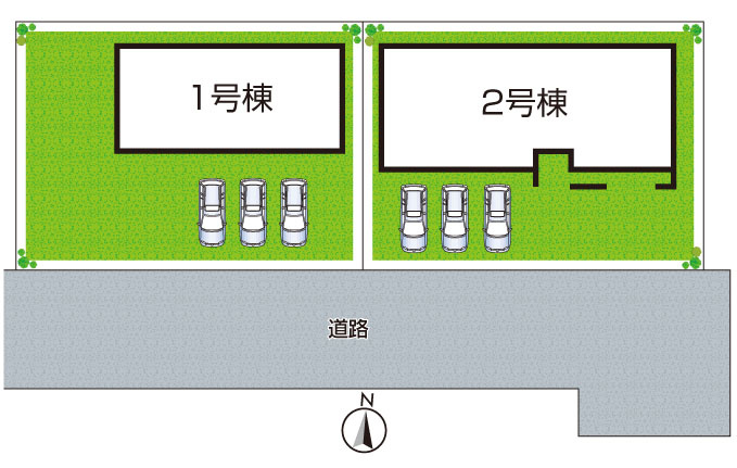 ●31(土)1(日)3(祝)現地案内可能！　葛城市林堂　第5期　新築一戸建ての区画図|全2区画