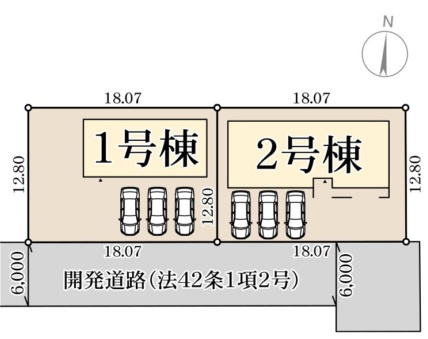 ●葛城市林堂　第5期　新築一戸建ての区画図|全2区画