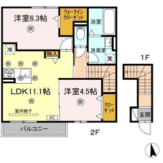 【間取り】 | フィオーレⅢ