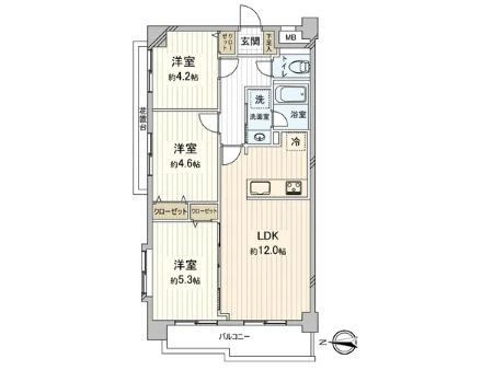 小金井市梶野町４丁目の中古マンションの間取り