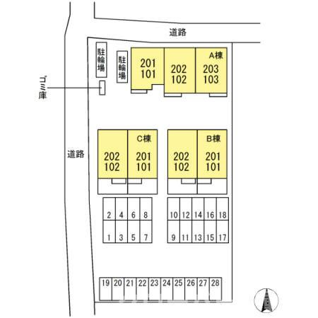 カーサ コバ A棟の区画図
