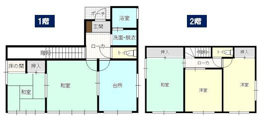 栃木市平柳町1丁目　中古戸建　敷地50.65坪の間取り