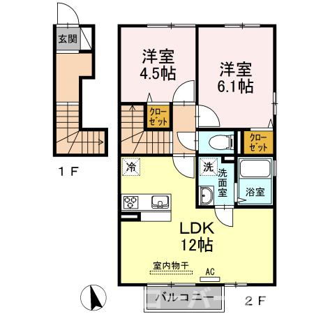 シャインポート屋島Ⅳ A棟の間取り