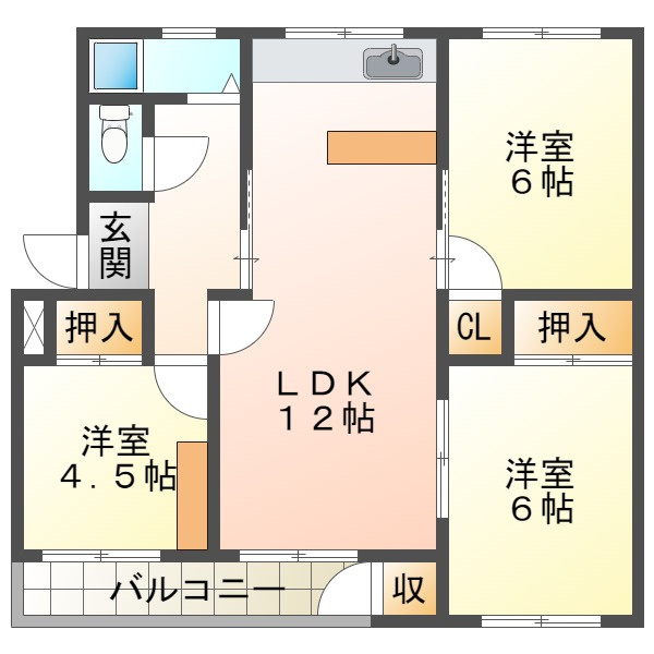 東垂水住宅7号棟の間取り