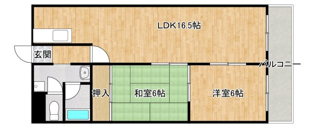 寝屋川市本町の賃貸マンションの間取り