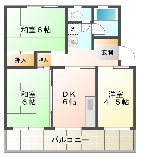 清水が丘コーポラスの間取り
