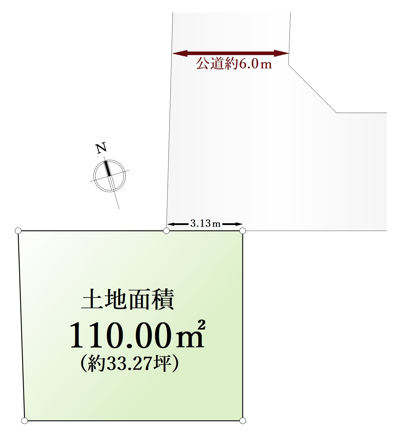 練馬高松4丁目 限定1区画の土地図|土地面積110m2 、約33.27坪、整形地
【夢のマイホームを想いのまま形へ】
お好みのハウスメーカーで建築頂いただける自由設計の売地　限定1区画