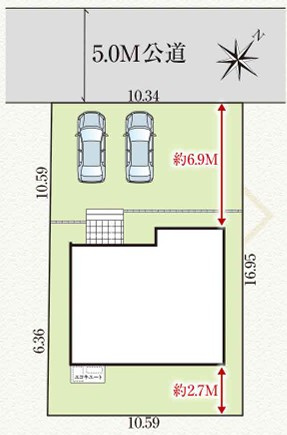 【新築戸建】　【オール電化】　いわき市内郷綴町1期　限定1棟　長期優良住宅の区画図|区画図です。ご参照下さい。