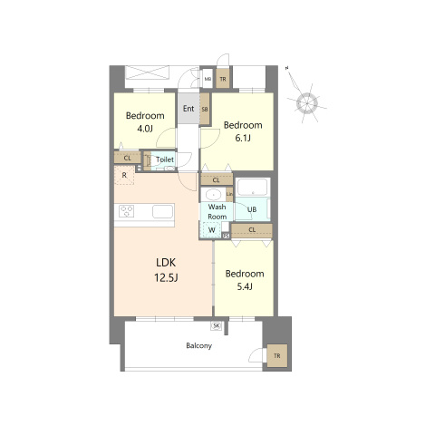 S-RESIDENCE愛宕SOUTHの間取り