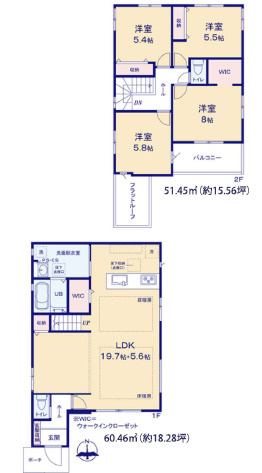 筑紫野市二日市南２丁目の新築一戸建の間取り